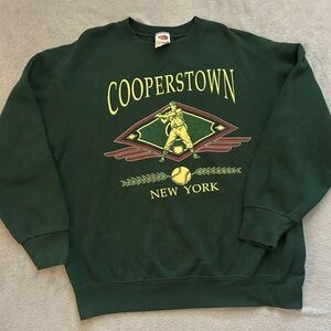 Vintage Fruit of the Loom Cooperstown Green Men's Sweater size L